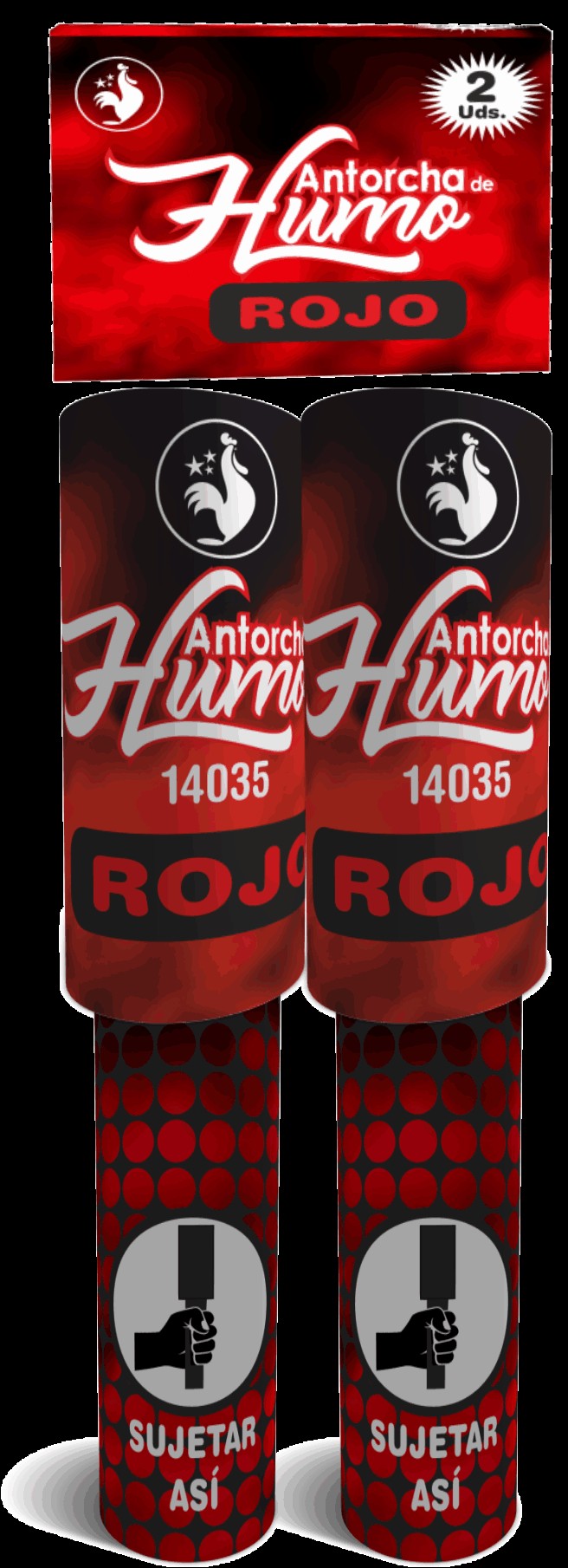 Antorcha humo rojo 2u.