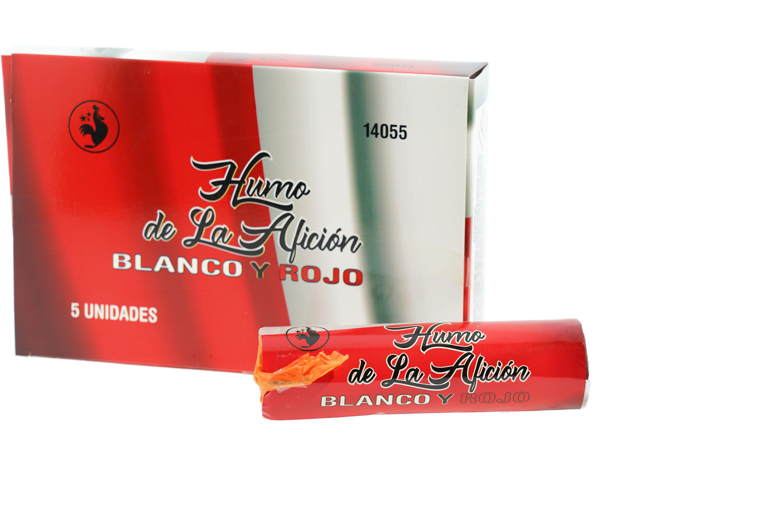 Humo aficion blanco/rojo 1u.