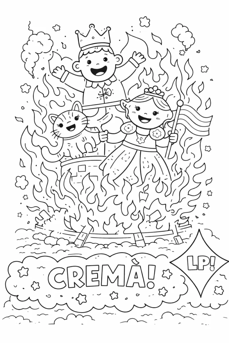 Dibujo para pintar de la Cremà de una falla de Valencia