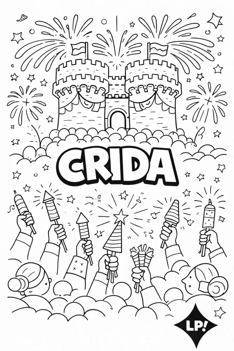 Dibujo de la crida de las fallas de Valencia para colorear