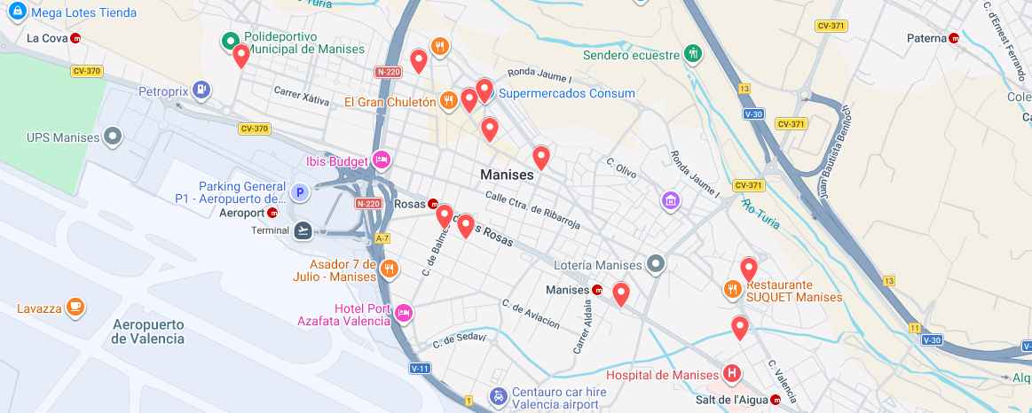 Ubicación de las fallas de manises 2026