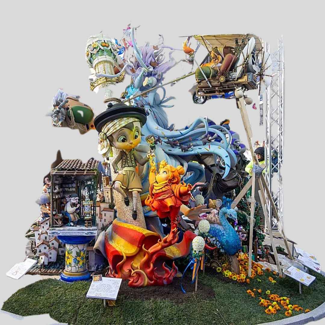 Detalle del monumento de la falla infantil ganadora de la Sección Especial de las Fallas de Valencia 2026