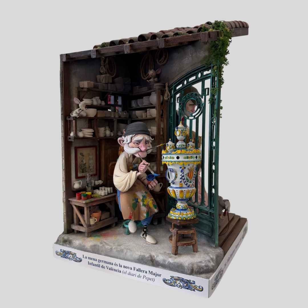 Figura ganadora del Ninot Indultat Infantil 2026 en la Exposición del Ninot de las Fallas de Valencia