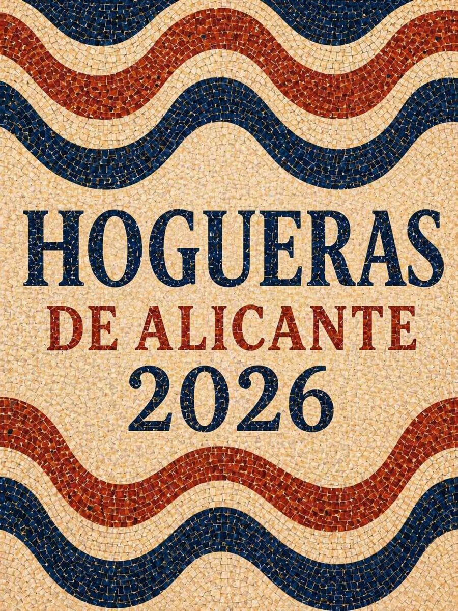 Hogueras de Alicante 2026 programa oficial con diseño mosaico mediterráneo
